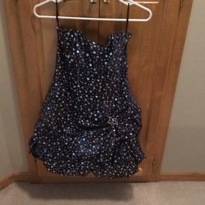 Strapless Blue Star Short Prom Dress